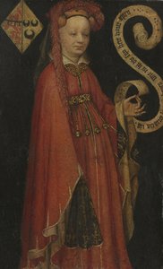 Muotokuva Lysbeth van Duvenvoordesta, noin 1430 (öljy pergamentille).